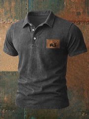 Herren Retro Western Geweih Print Casual Top