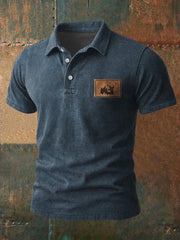 Herren Retro Western Geweih Print Casual Top