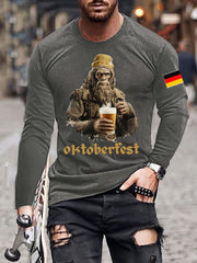 Herren CrewGerman Oktoberfest in München Langarm T-Shirt gedruckt