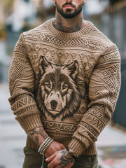 Herren Viking Wolf Pullover