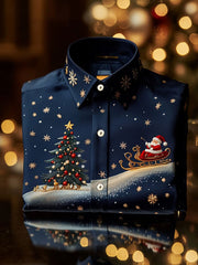 Herren-Luxus-Weihnachts feier lang ärmel iges Button-Down-Shirt