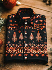 Herren-Luxus-Weihnachts feier lang ärmel iges Button-Down-Shirt