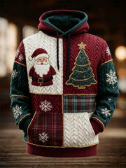 Herren Vintage Weihnachts druck Übergroßer Schulter-Hoodie mit Taschen