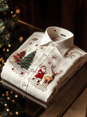 Herren-Luxus-Weihnachts feier lang ärmel iges Button-Down-Shirt