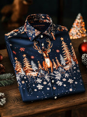 Herren-Luxus-Weihnachts feier lang ärmel iges Button-Down-Shirt