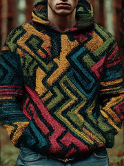 Herren Hoodie mit geometrischem Muster