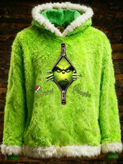 Damen-Weihnachts-Grinch bedruckter Hoodie