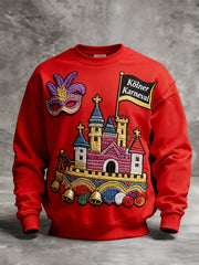 Herren Cologne Carnival Print Crew Neck Sweatshirt