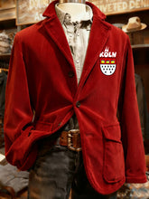 Herren Cologne Carnival Print Cord Freizeit jacke