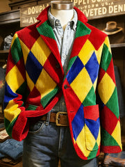 Herren Cologne Carnival Print Cord Freizeit jacke