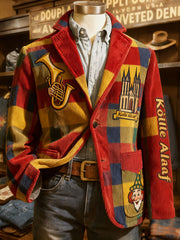 Herren Cologne Carnival Print Cord Freizeit jacke