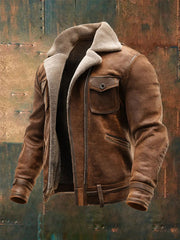 Herren Retro Plüsch Freizeit jacke