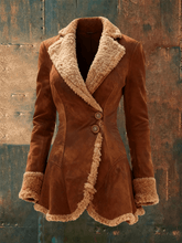 Damen Retro Plüsch Freizeit jacke