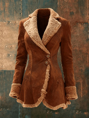 Damen Retro Plüsch Freizeit jacke