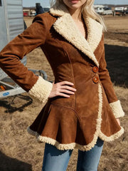 Damen Retro Plüsch Freizeit jacke