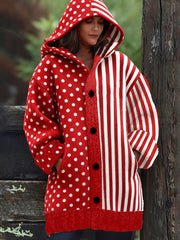 Damen-Kölner Karnevals druck Lässige mittellange Kapuzen jacke