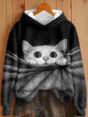 Frauen Spaß Katze Print Hoodies