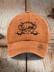 Freizeit-Unisex-Mütze mit Hochland kuh druck