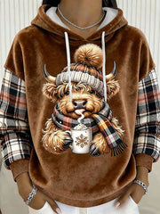 Frauen Highland Kuh Kunstdruck Casual Top