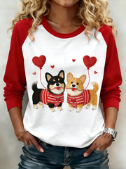 Frauen Valentinstag Welpen Sweatshirt