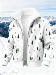 Herren-Ski-Kunstdruck-Strickjacke