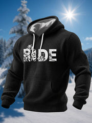 Herren-Ski-Enthusiast Waffel-Strick-Hoodie