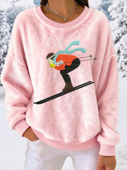 Frauen Skifahren Downhill Fleece Sweatshirts