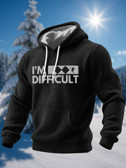 Herren-Ski-Enthusiast Waffel-Strick-Hoodie
