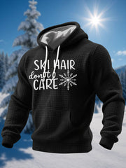 Herren-Ski-Enthusiast Waffel-Strick-Hoodie