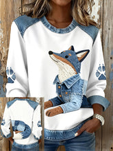 Damen-Fox-Print-Sweatshirts