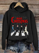 Damen Frohe Weihnachten Retro Klassische Legendäre Rock Band Print Geschenk für Fans Casual Sweatshirt