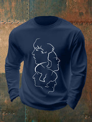 Herren Retro Classic Legendary Rock Band Print Geschenk für Fans Casual Langarm T-Shirt