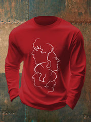 Herren Retro Classic Legendary Rock Band Print Geschenk für Fans Casual Langarm T-Shirt