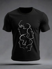 Herren Retro Classic Legendary Rock Band Print Geschenk für Fans Casual Tee