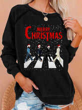 Damen Frohe Weihnachten Retro Klassische Legendäre Rock Band Print Geschenk für Fans Casual Sweatshirt