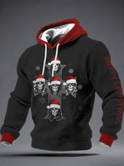 Herren Rock Print Karierte Baumwolle Hoodie