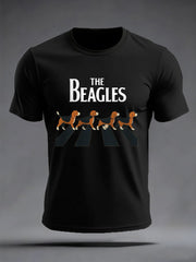 Herren lustige "The Beagles" Hunde-Liebhaber Beatles Parodie Casual T-Shirt