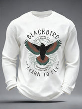 Herren Retro Classic Legendary Rock Band Print Geschenk für Fans Casual Waffel Langarm T-Shirt