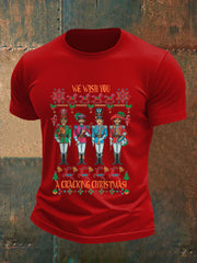 Herren-Retro-Wunsch, Sie haben ein knackiges Weihnachts klassiker Legendary Rock Band Print Casual T-Shirt