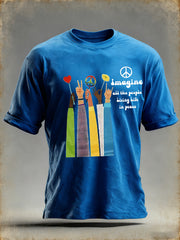 Herren Retro Classic Legendary Rock Band Print Geschenk für Fans lässig Kurzarm T-Shirt