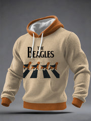 Männer lustige "The Beagles" Hunde-Liebhaber Beatles Parodie Casual Karierten Hoodie