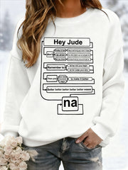 Damen Lustiges Hey Jude Retro Klassisches legendäres Rock Band Print Geschenk für Fans Casual Sweatshirt