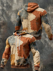 Herren Geometrische Muster Druck Hoodie mit Tasche