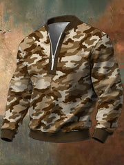 Herren Retro Camouflage Sweatshirt