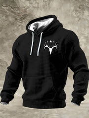 Herren Vintage Western bedruckt Karierte Baumwolle Hoodie