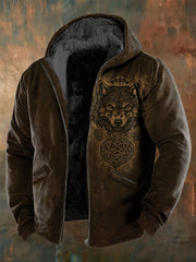 Herren Viking Wolf Fleece Jacke