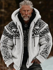Herren Viking Celtic Art Plüsch Gemütliche warme Kapuzen jacke mit Reiß verschluss
