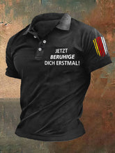Herren-Polo-Shirt Beruhige dich bedruckt