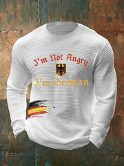 Herren Ich bin nicht wütend Ich bin Deutsch Print Waffel Langarm T-Shirt