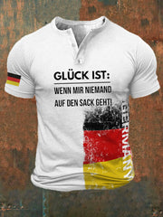 Herren Glück ist wenn mir niemand auf den Sack geht bedrucktes Polo-Shirt